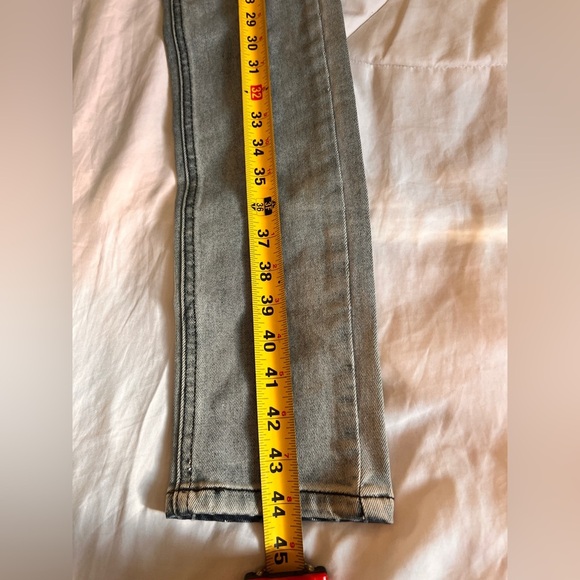 One Teaspoon Light Blue distressed Skinny Jeans waist "13" "14" Stretched - Picture 5 of 6